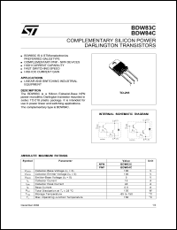 datasheet for BDW84C by SGS-Thomson Microelectronics