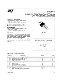 datasheet for BUL654 by SGS-Thomson Microelectronics