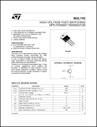 datasheet for BUL742 by SGS-Thomson Microelectronics