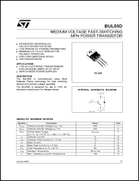 datasheet for BUL85D by SGS-Thomson Microelectronics