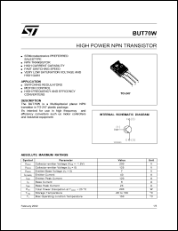 datasheet for BUT70W by SGS-Thomson Microelectronics