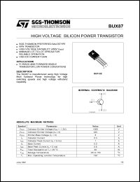 datasheet for BUX87 by SGS-Thomson Microelectronics