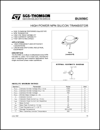 datasheet for BUX98C by SGS-Thomson Microelectronics