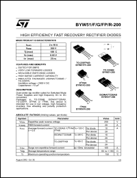 datasheet for BYW51R-200 by SGS-Thomson Microelectronics