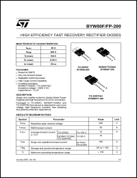 datasheet for BYW80FP-200 by SGS-Thomson Microelectronics