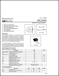 datasheet for IRLZ44N by International Rectifier