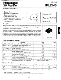 datasheet for IRLZ44S by International Rectifier