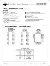 datasheet for WMS128K8V-25DRC by 