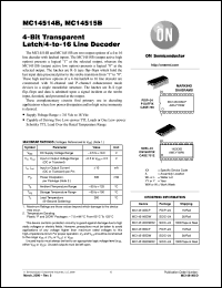 datasheet for MC14514BCP by ON Semiconductor