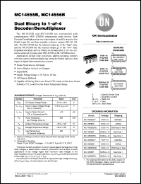 datasheet for MC14555BCP by ON Semiconductor