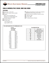 datasheet for WMS256K16L-17DLMA by 