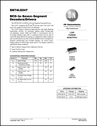 datasheet for SN74LS247D by ON Semiconductor