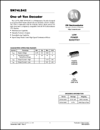 datasheet for SN74LS42M by ON Semiconductor