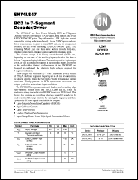 datasheet for SN74LS47D by ON Semiconductor