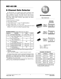 datasheet for MC14512BCP by ON Semiconductor