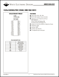 datasheet for WMS512K8L-70DEIEA by 