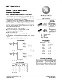 datasheet for MC74HC139AD by ON Semiconductor