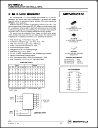 datasheet for MC74VHC138DTEL by ON Semiconductor