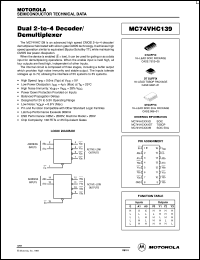 datasheet for MC74VHC139DTEL by ON Semiconductor