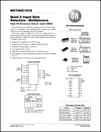 datasheet for MC74HC157AD by ON Semiconductor