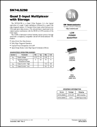 datasheet for SN74LS298ML1 by ON Semiconductor