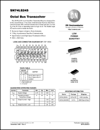 datasheet for SN74LS245DWR2 by ON Semiconductor