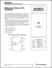 datasheet for MC100ELT21D by ON Semiconductor