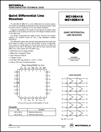 datasheet for MC100E416FN by ON Semiconductor