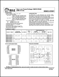 datasheet for BS62LV2001SI-10 by 