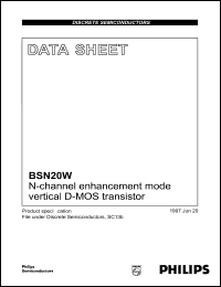 datasheet for BSN20W by Philips Semiconductors