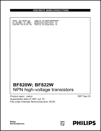datasheet for BF820W by Philips Semiconductors