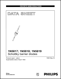 datasheet for 1N5818 by Philips Semiconductors
