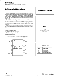 datasheet for MC100LVEL16D by ON Semiconductor