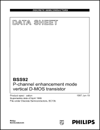 datasheet for BSS92 by Philips Semiconductors