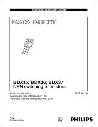 datasheet for BDX37 by Philips Semiconductors
