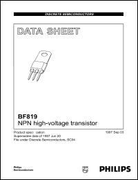 datasheet for BF819 by Philips Semiconductors
