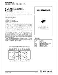 datasheet for MC100LVEL92DW by ON Semiconductor