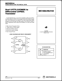 datasheet for MC100LVELT22D by ON Semiconductor