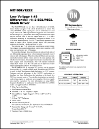 datasheet for MC100LVE222FA by ON Semiconductor