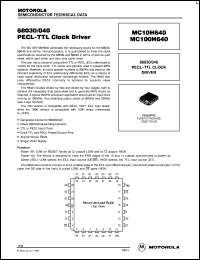 datasheet for MC100H640FN by ON Semiconductor