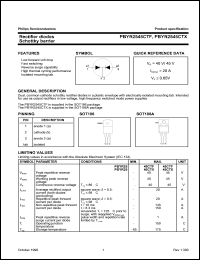 datasheet for PBYR2540CTX by Philips Semiconductors