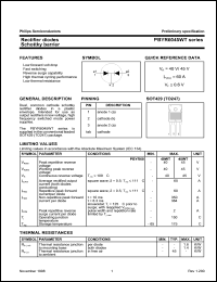 datasheet for PBYR6045WT by Philips Semiconductors