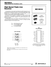 datasheet for MC10216FNR2 by ON Semiconductor