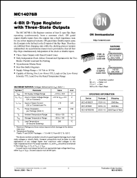datasheet for MC14076BCP by ON Semiconductor