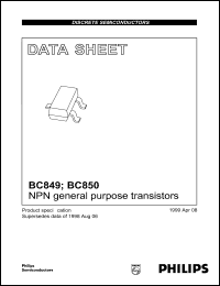 datasheet for BC849C by Philips Semiconductors