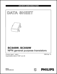 datasheet for BC849BW by Philips Semiconductors