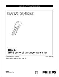 datasheet for BC337 by Philips Semiconductors