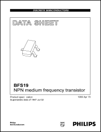 datasheet for BFS19 by Philips Semiconductors
