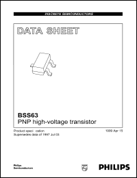 datasheet for BSS63 by Philips Semiconductors