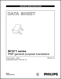 datasheet for BCX71G by Philips Semiconductors